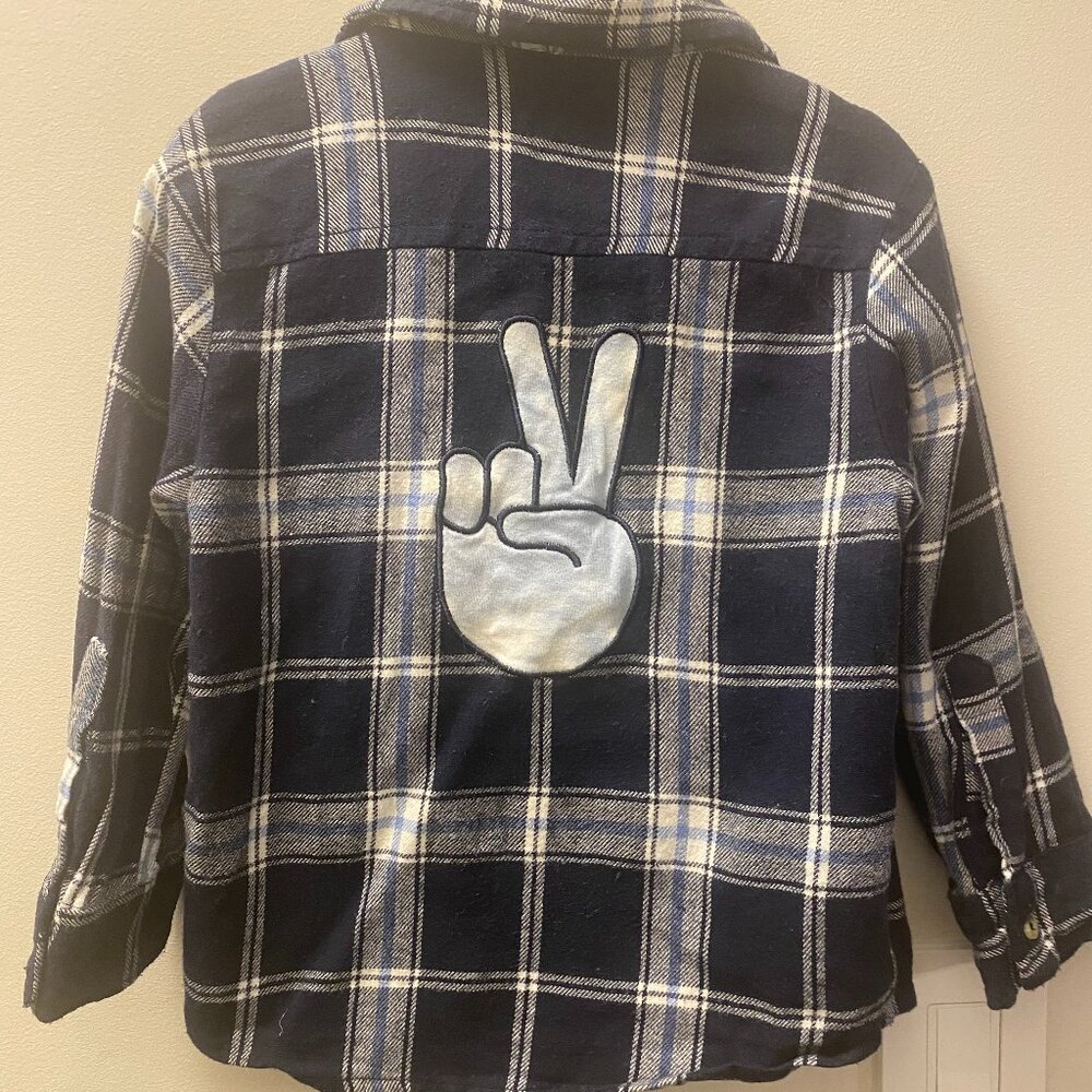 Mish Peace Sign Plaid Shirt